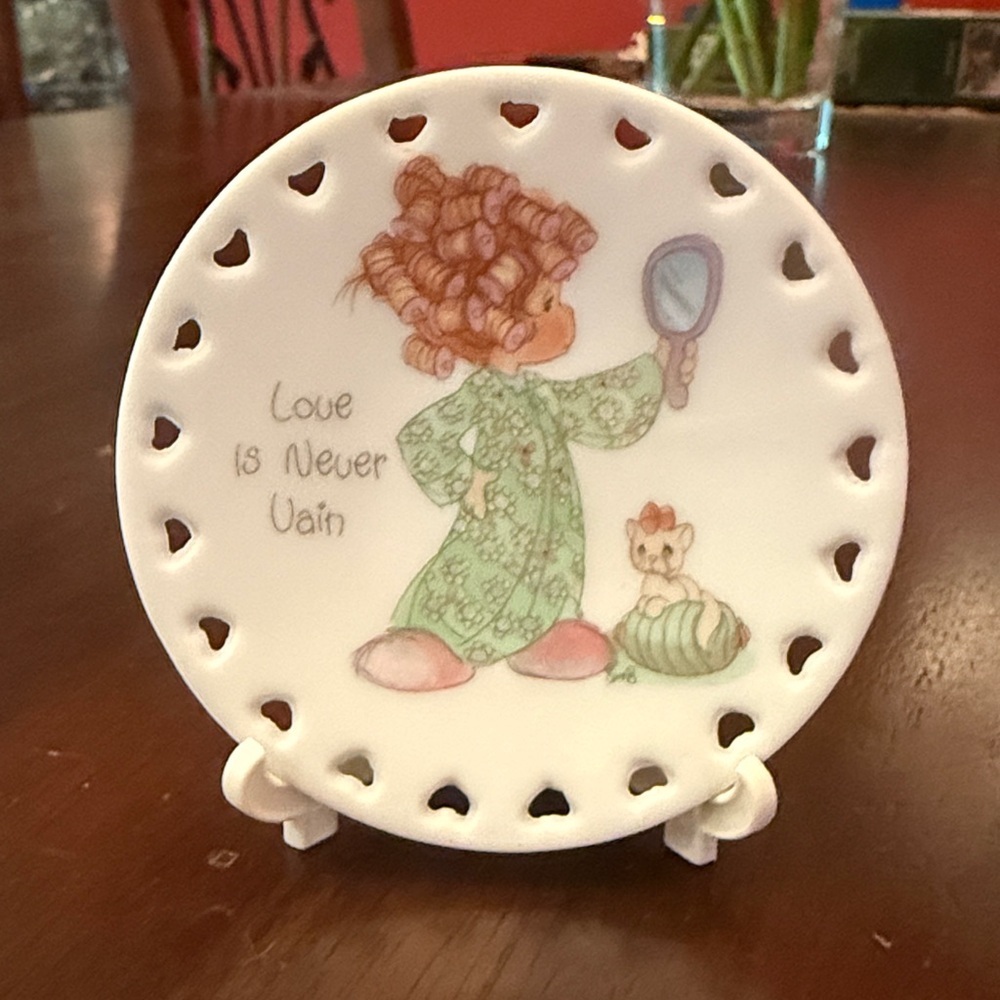 Precious Moments Plate with Heart Cutouts